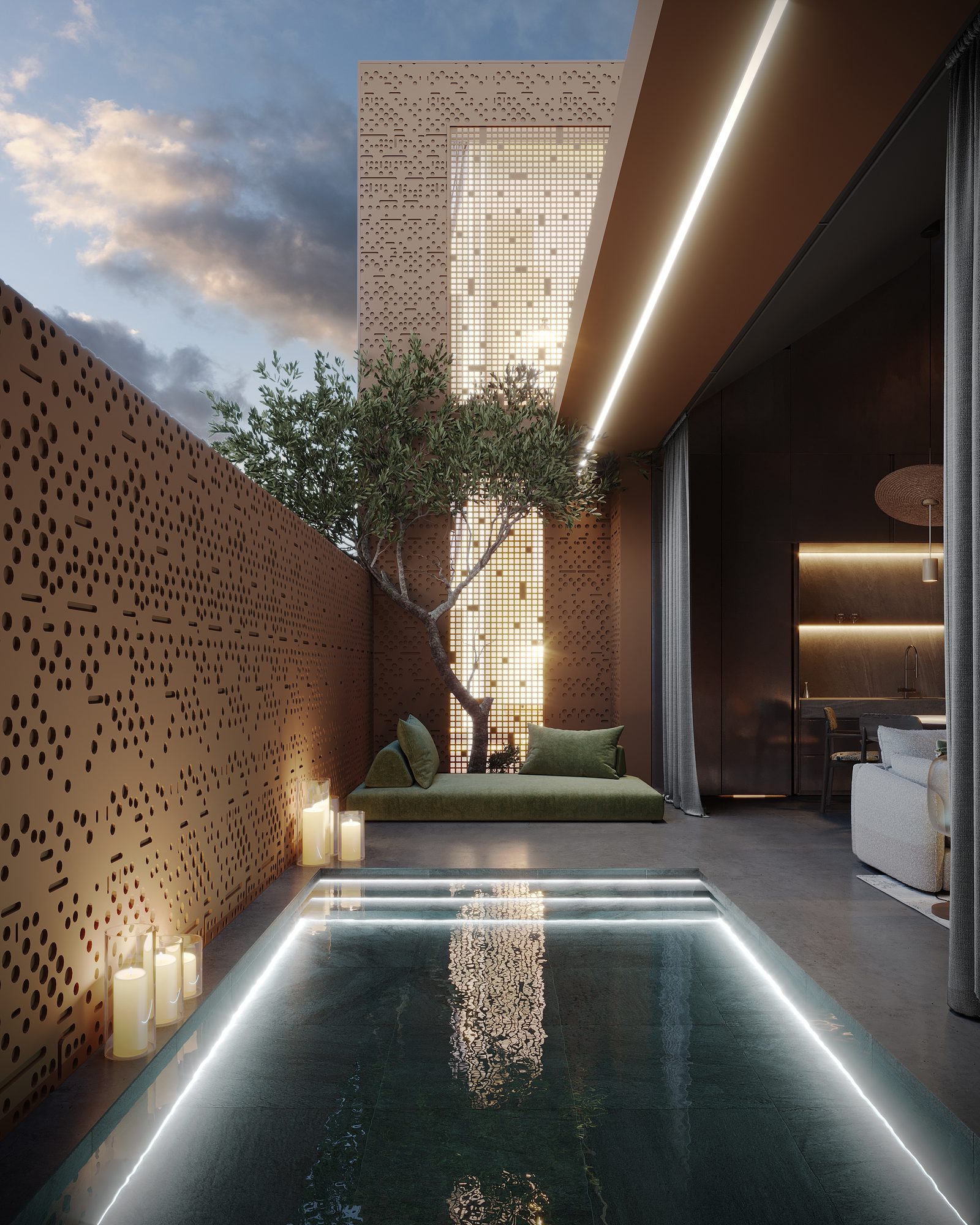 Black Sands Oasis · Патио · сумерки